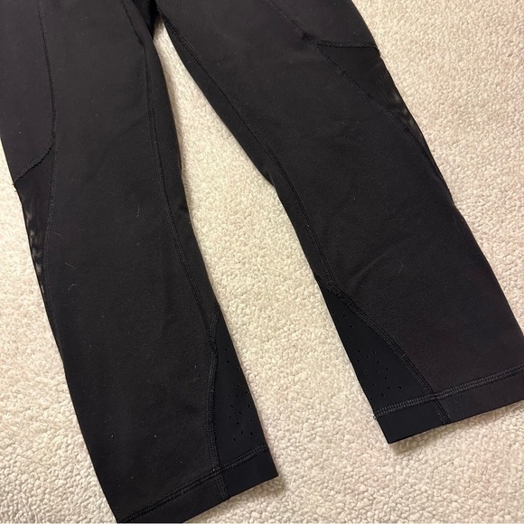 Lululemon Black Wunder Under Crop II Leggings Laser-Cut Mesh Special Edition - Picture 10 of 16